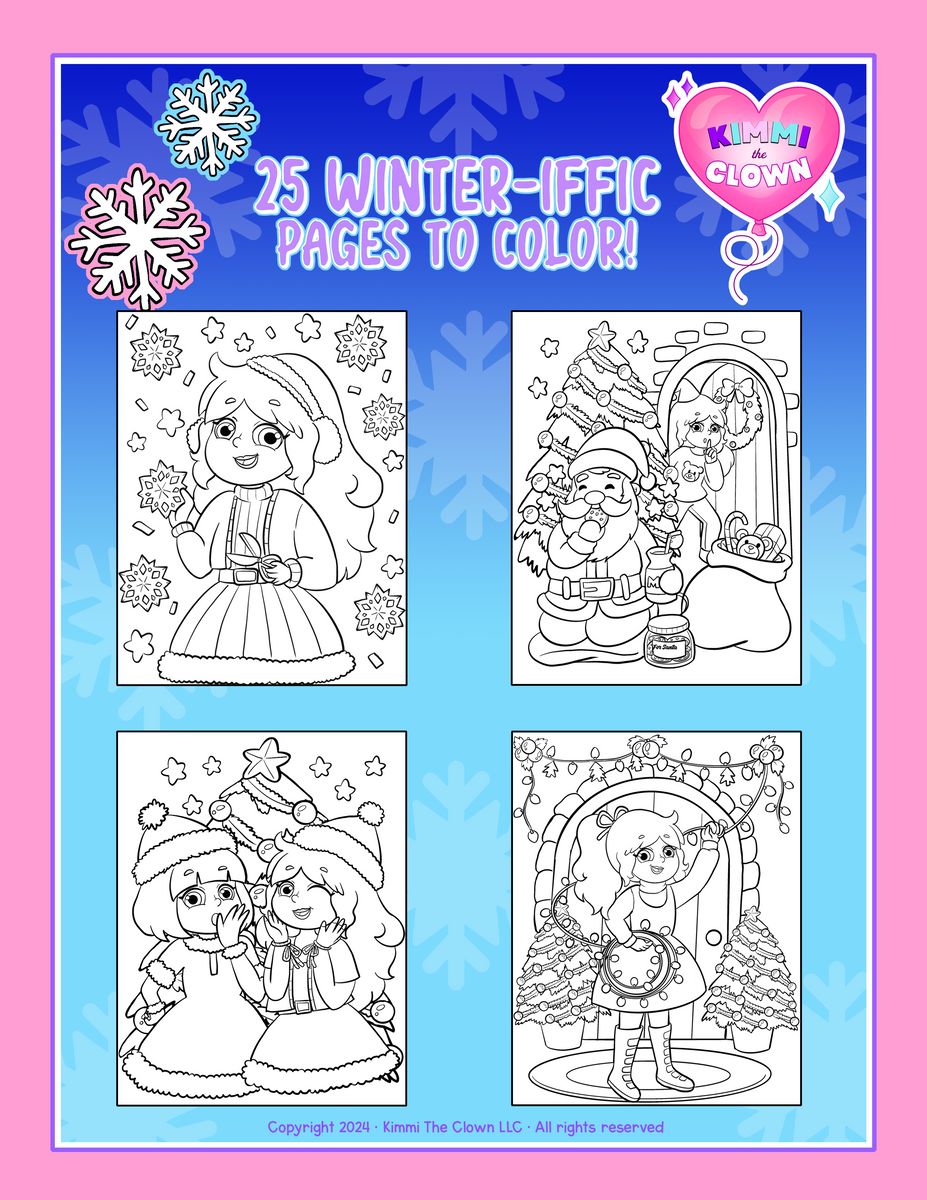 KIMMI THE CLOWN™ WINTER WONDERLAND COLORING BOOK – Kimmi The Clown