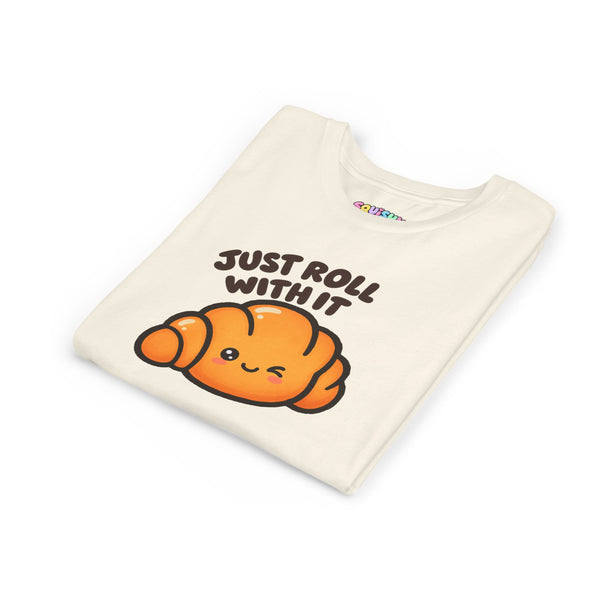 "Just Roll With It" Croissant Kids T-Shirt | Squishy Cuties