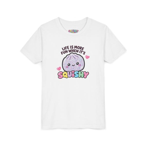 "Life Is More Fun When It's Squishy" Dumpling Kids T-Shirt | Squishy Cuties