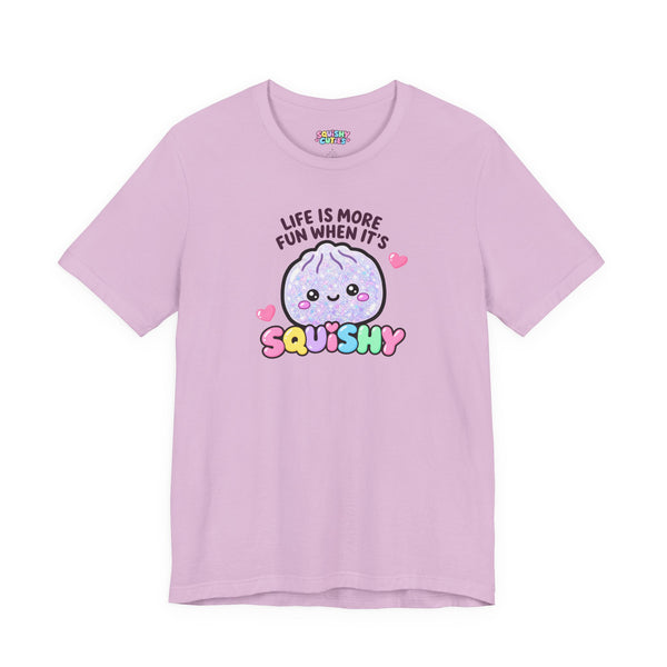 "Life Is More Fun When It's Squishy" Dumpling Adult T-Shirt | Squishy Cuties