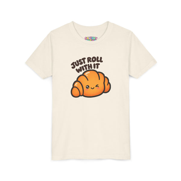 "Just Roll With It" Croissant Kids T-Shirt | Squishy Cuties