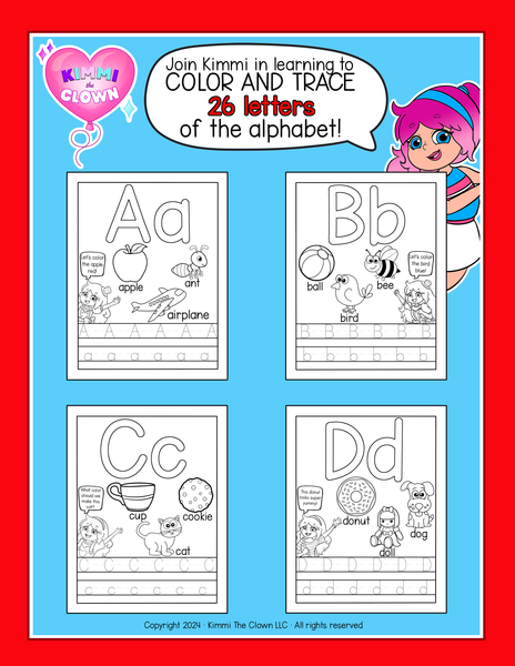 ABC COLORING BOOK | LEARN WITH KIMMI THE CLOWN™