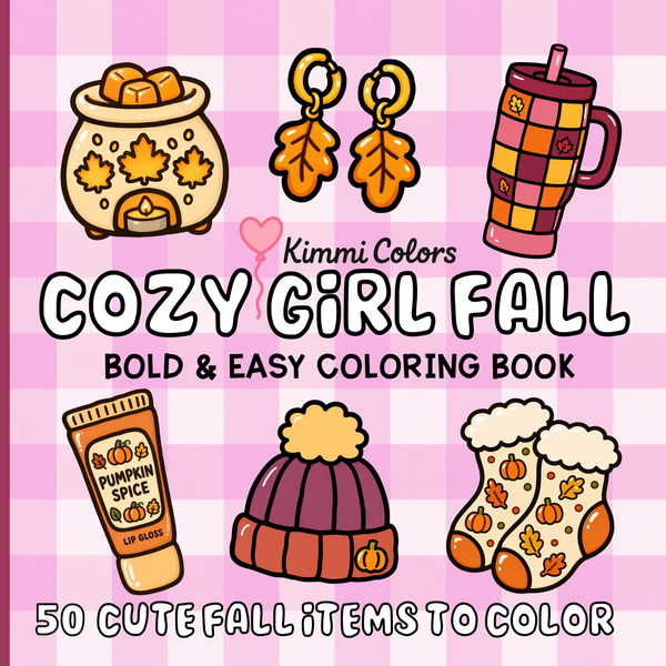 Cozy Girl Fall Bold & Easy Coloring Book