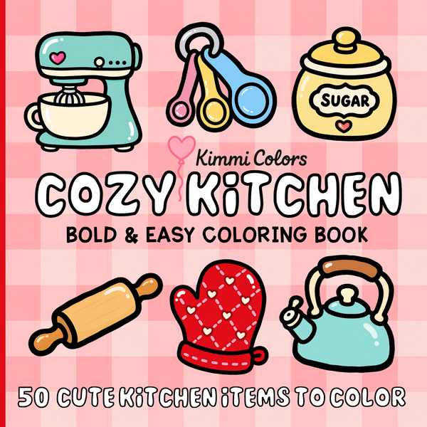 Cozy Kitchen Bold & Easy Coloring Book