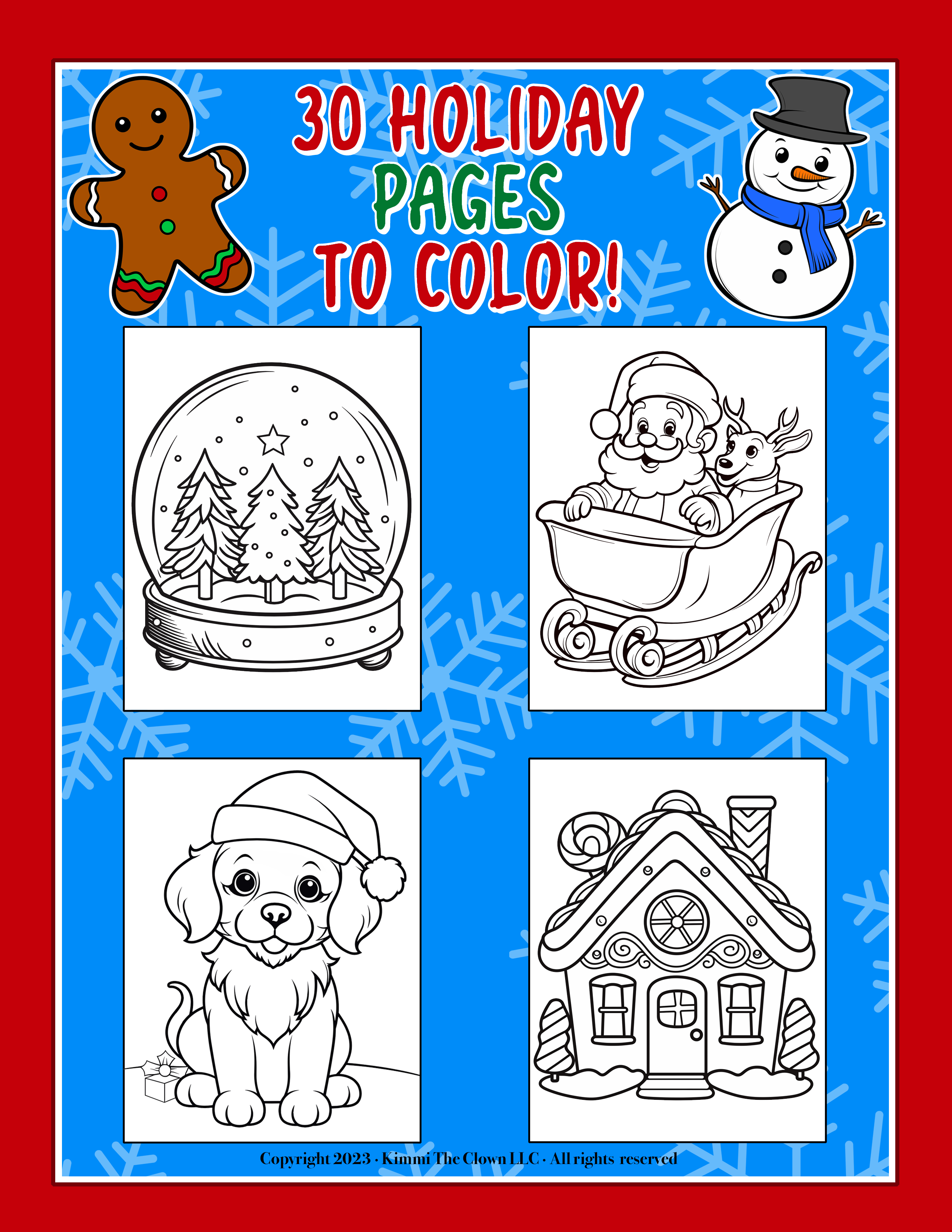 FESTIVE FRIENDS CHRISTMAS COLORING BOOK Kimmi The Clown