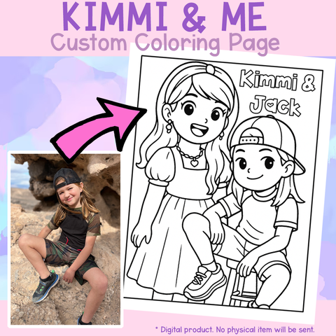 KIMMI & ME CUSTOM COLORING PAGE (Digital Download)