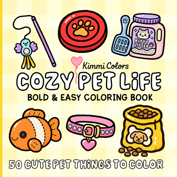 Cozy Pet Life Bold & Easy Coloring Book