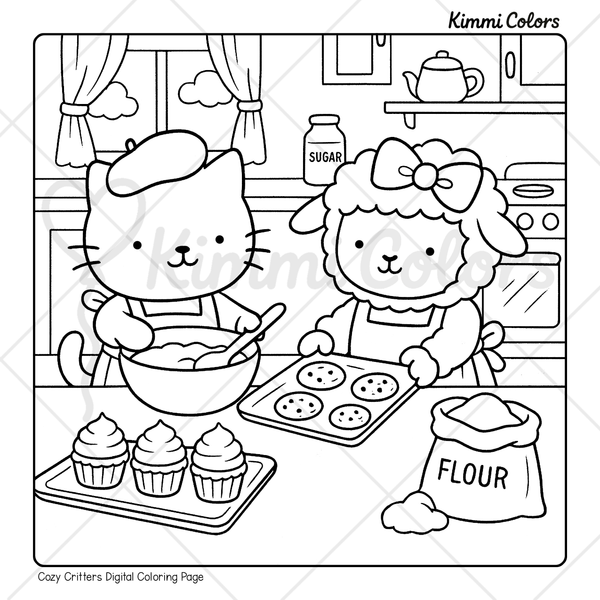 Bundle 1: Cozy Critters Digital Coloring Pages