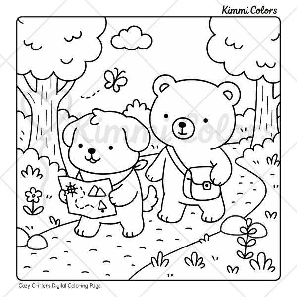 Bundle 1: Cozy Critters Digital Coloring Pages