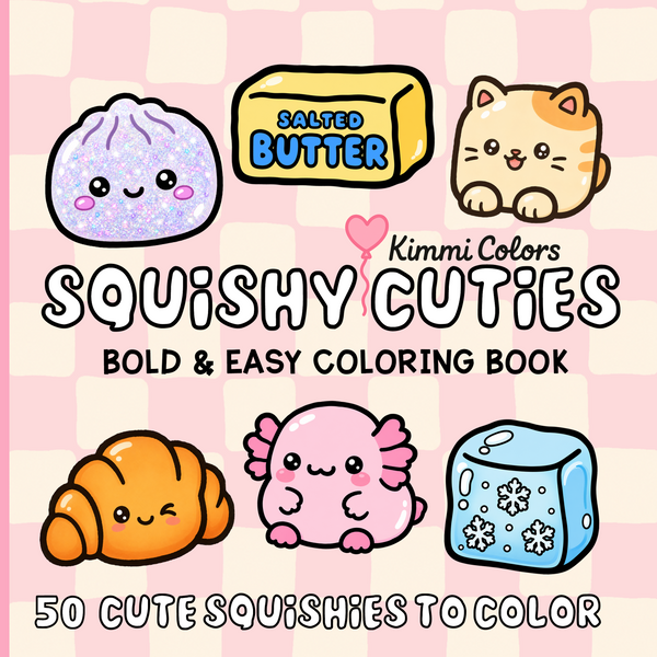 Squishy Cuties Bold & Easy Coloring Book
