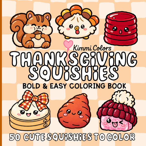Thanksgiving Squishies Bold & Easy Coloring Book
