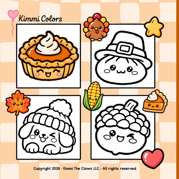 Thanksgiving Squishies Bold & Easy Coloring Book