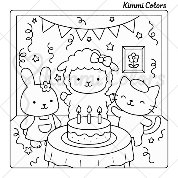 Bundle 2: Cozy Critters Digital Coloring Pages
