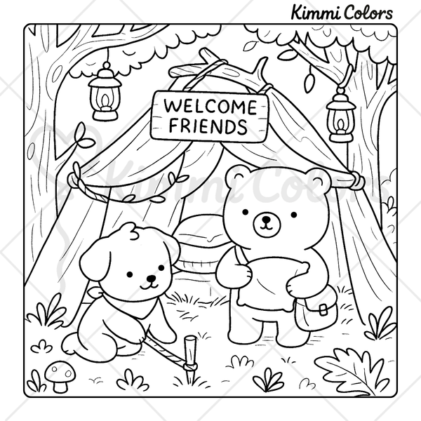 Bundle 2: Cozy Critters Digital Coloring Pages