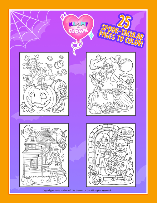 KIMMI THE CLOWN™ HALLOWEEN COLORING BOOK – Kimmi The Clown