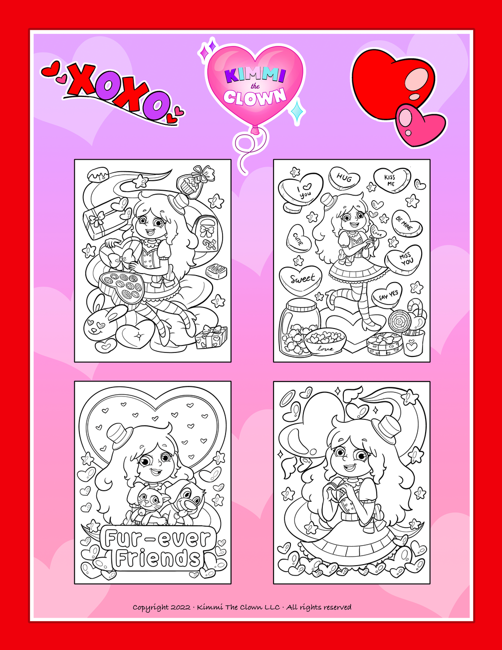 KIMMI THE CLOWN™ VALENTINE'S DAY COLORING BOOK – Kimmi The Clown
