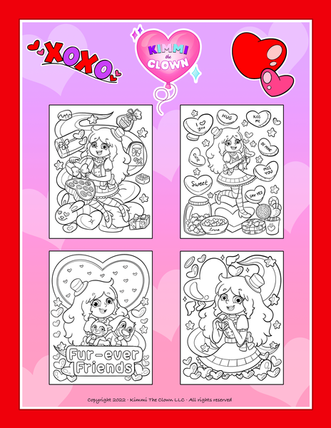 KIMMI THE CLOWN™ VALENTINE'S DAY COLORING BOOK